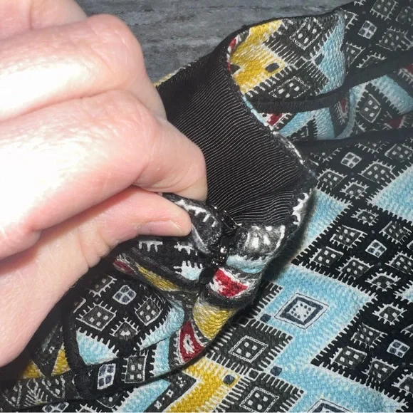 Ann Taylor LOFT Yellow Blue Black Tribal Print Short A-Line Skirt Women’s Size 6 - Picture 4 of 10